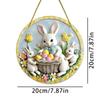 20x20cm Easter Door Sign Acrylic Bunny Family Round Ornament for Front Door Hangable Spring Wall Art Decoration Home pendant