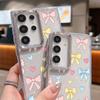 Colorful Bowknots Print Case For Samsung S26 S25 Ultra S24 S23 S22 S21 FE A15 A35 A55 A16 A26 A36 A56 A17 A37 A57 5G Plating Lens Clear Soft Cover