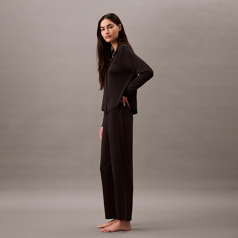 Calvin Klein Soft Stretch Straight Leg Casual Lounge Pants Women bottoms Space-Black QS7285