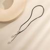 Trendy Imitation Pearl Black Color Rope Chain Necklace Women Statement Handmade Pendant Adjustable Neck Jewelry Gift