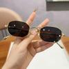 Laurinny New Trendy Rectangle Sunglasses Brand Design Metal Small Frame Sun Glasses Women Men Square Shades Eyewear Uv400 Female