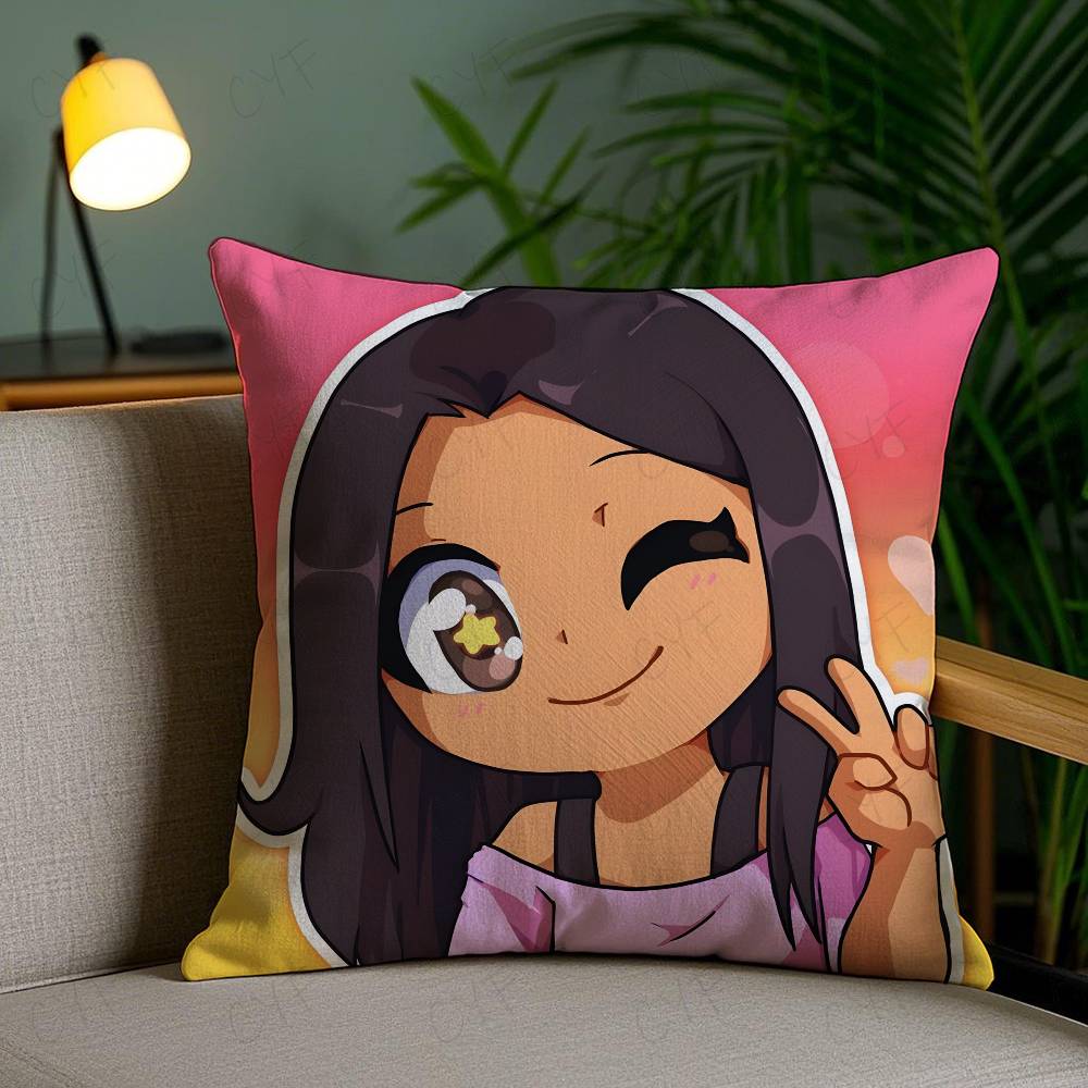 

Мультяшна A-Aphmau Декоративна наволочка На замовлення Надрукована Полірована флісова подушка, Дотик до шкіри дитини, Екологічно чистий Сублімаційний друк Подушка 24x24Inch