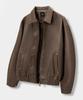 Dimitri Black Pu Minimal Leather Jacket_Brown