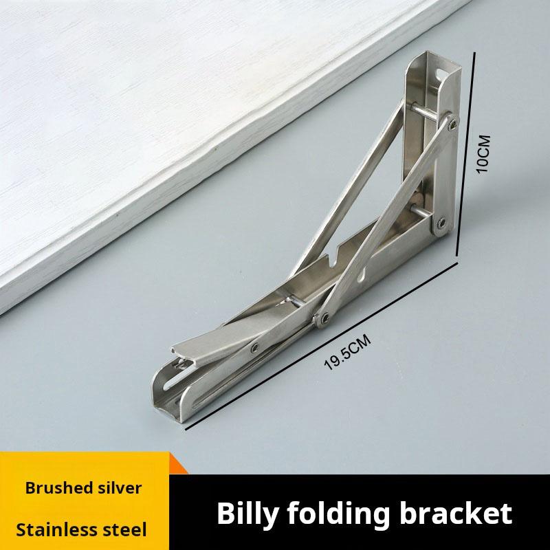 8inch 2pcs Heavy Duty Folding Shelf Brackets Triangle Straight Billy Bracket Wall Mounted Bench Table with Screws