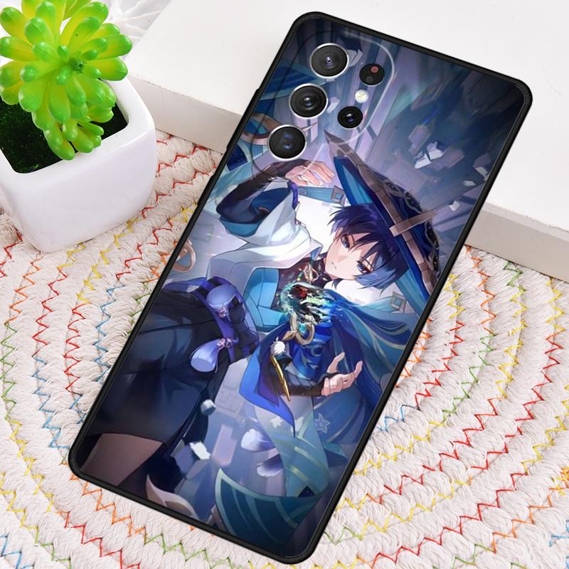 Genshin Impact Scaramouche soft Silicone Phone Case For Samsung Galaxy note 10 pro S26 S24 S23 S22 S21 Plus S25Ultra Capa Cover