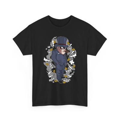 Rich Bear Cool T-Shirt | Bär Rauchend Illustration, Grafisches T-Shirt Geschenk, Baumwolle
