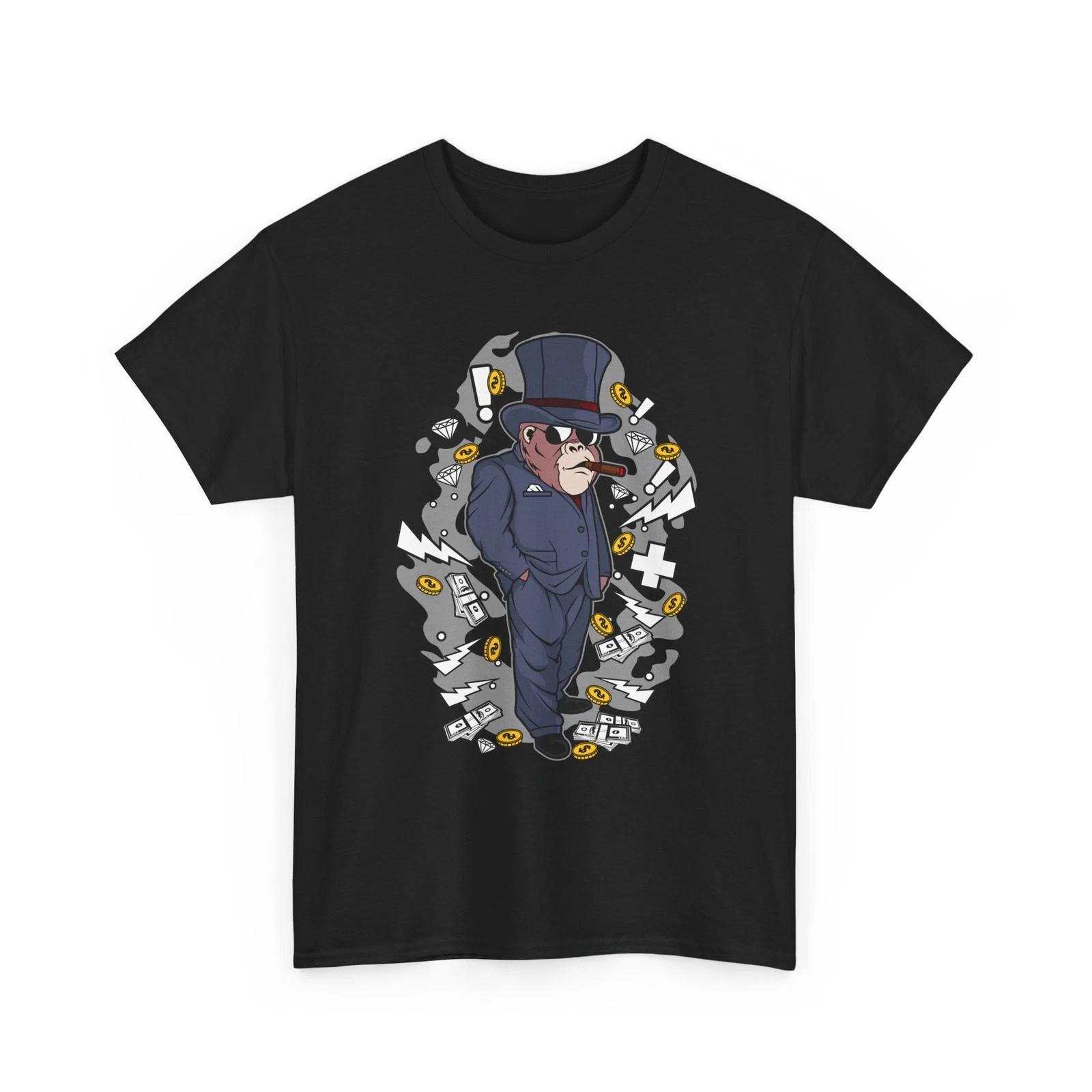 Rich Bear Cool T-Shirt | Bear Smoking Illustration, Graphic T-Shirt Gift, Cotton 3XL