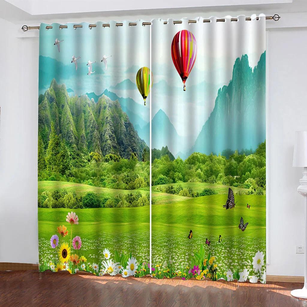 

Занавески 3D мультфильм воздушные шары шторы для гостиной 2 элегантные части, затемняющие оконные шторы для спальни декор W70xH160cmx2&Grommet Top