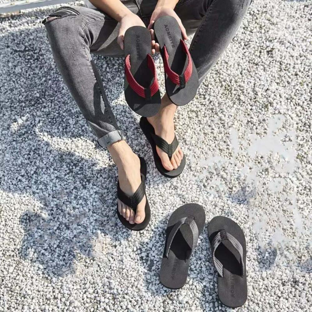 1 Paar Sandalen Weiche Hohe Elastizität Flip-Flops TPR Anti-Rutsch Flacher Boden Hausschuhe Verdickte Elastizität Strand Flip-Flops Pool