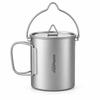 Foldable Handle Camping Water Cup With Lid Outdoor Tableware Portable Titanium Mug  Picnic