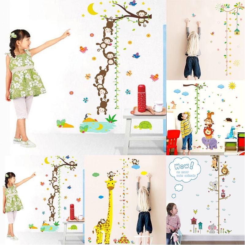 Charming Multicolor Growth Height Chart Removable Wall Decal For Nursery Decor
