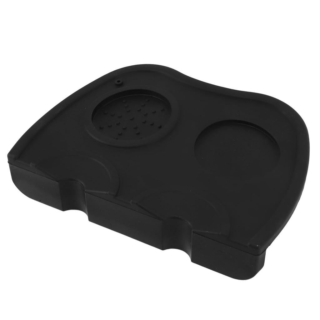 Coffee Tamper Mat Double Hole Anti Slip Corner Coffee Tamping Mat Tool for Home Kitchen Office Bar