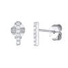Fenny Fashion 925 Sterling Silver Versatile Diamond Pave Bar Piercing Stud Earring for Women Europe and America Hot Sell Jewelry