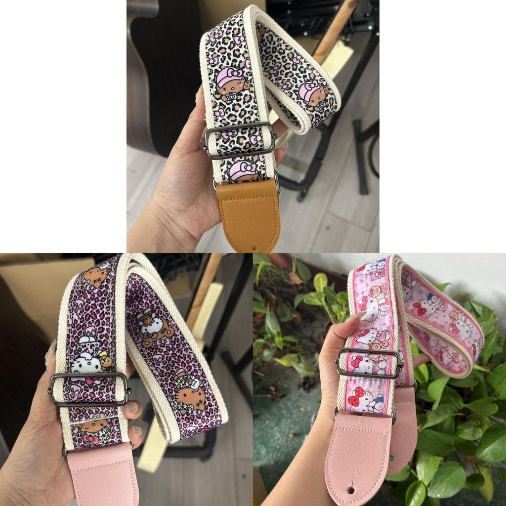 Hello Kitty Guitar Strap With Metal Buckle For Electric Acoustic Bass Ukulele Classical Instruments