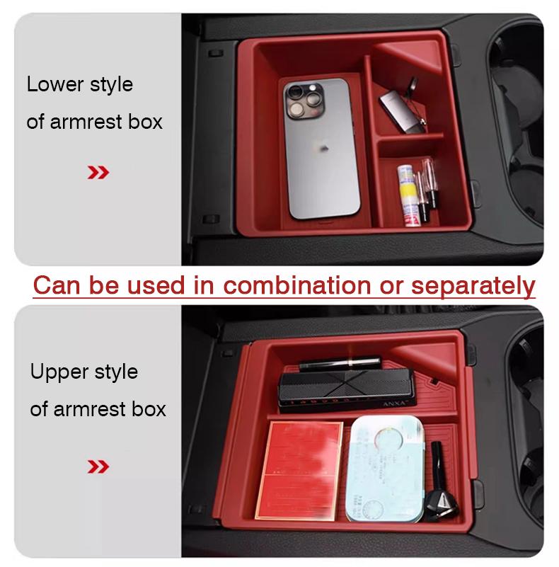 For Porsche Cayenne 2024-2025 Car Center Console Upper Lower Storage Box Tray Central Armrest Organizer Case Interior Accessory