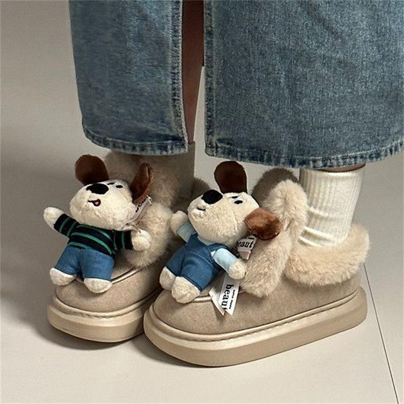 New Fashion Cartoon Women's Slippers Big Size 41 Warm Plush Winter Slippers Women Comfort Soft Indoor Slippers Pantuflas Mujer