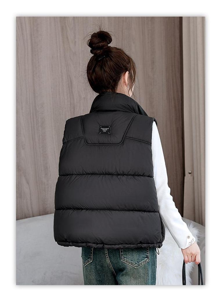 Women's Loose Sleeveless Down Cotton Padded Vest for Autumn and Winter