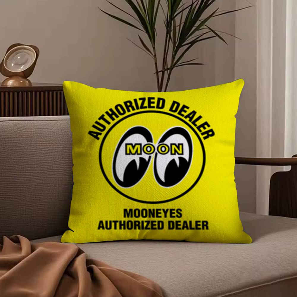 Cute Cartoon M-Mooneyes Pillow Case Anti-dustmite Pillowcase Invisible zipper silky short plush Sofa cushion cover