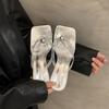 Summer Women High-heel Slippers 2026 Elegant Outdoor Square Toe High Heels Fashion Thin Heel Outdoor Ladies Flip Flops Slippers