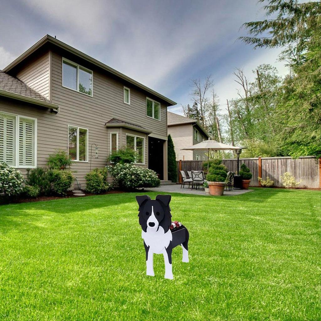 M-Moderner Cartoon-Haustierhund Blumentopf Montierbar Hund Blumentopf Haustierhundrassen Garten Topf DIY Blumen Pflanzgefäß Heimdeko Schmuckstück ,