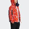 Adidas Aop Block Hooded Fleece-Lined Print Jacket Women Jacket Red GT6489