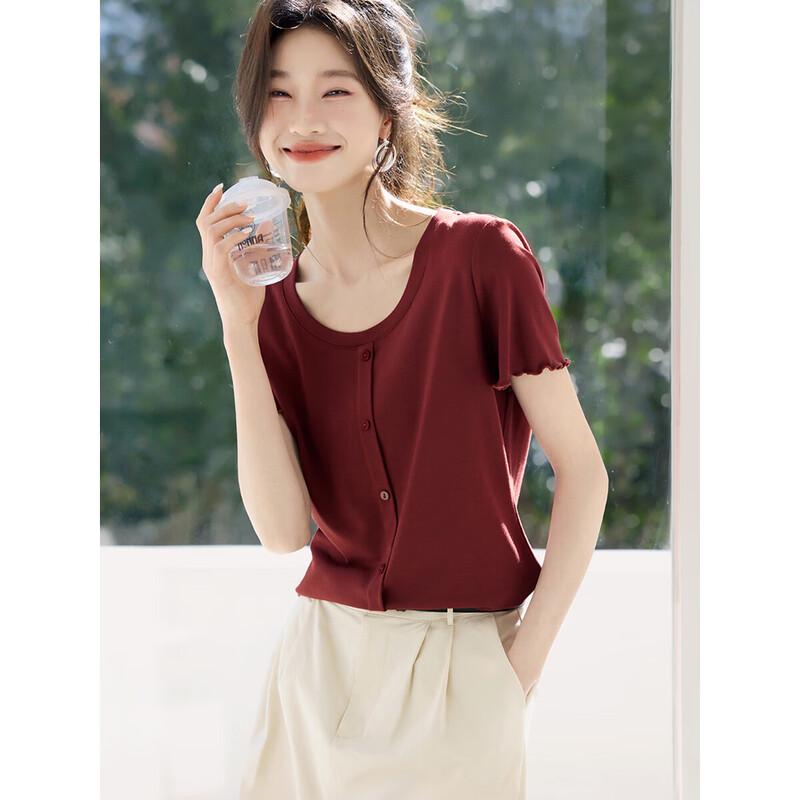 Women's Casual Ruffle Edge Short Sleeve T-Shirt