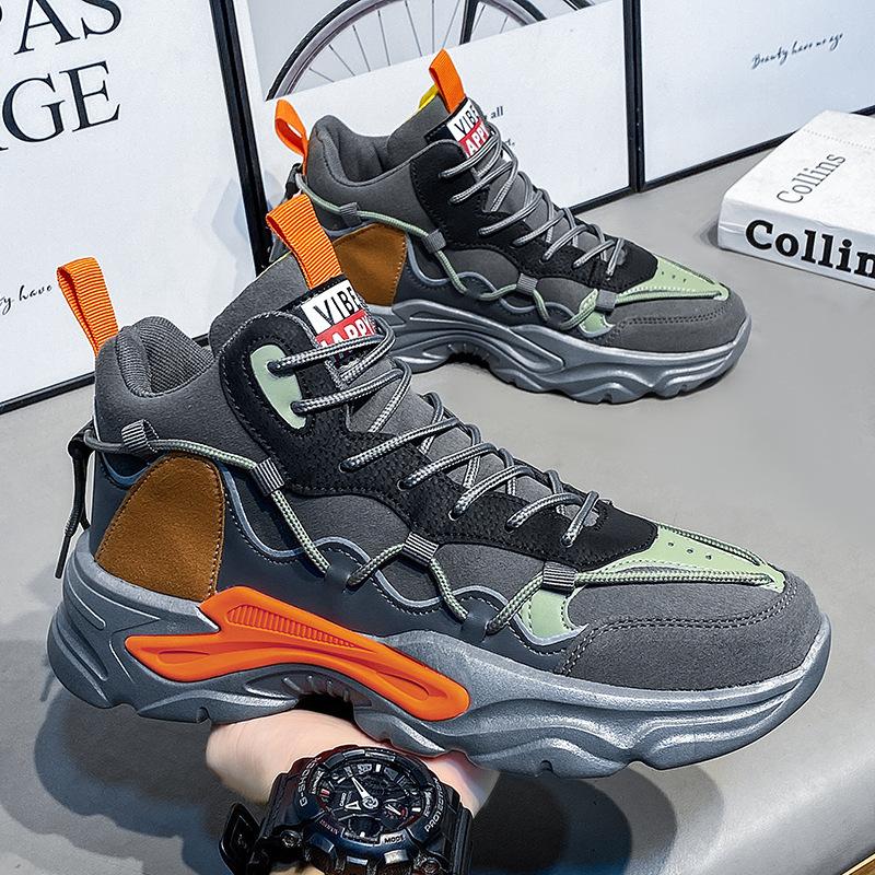 Men's Shoes Winter New High-top Platform Dad Shoes Men's Casual Sports Shoes Teenager Sports Shoes