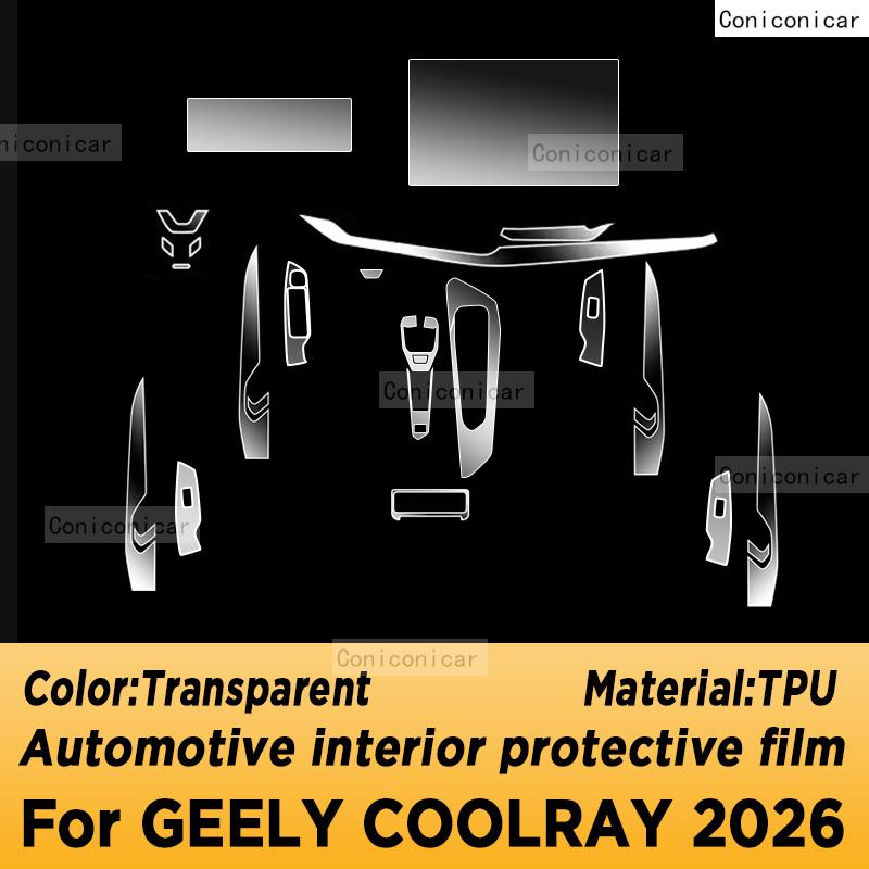 For GEELY COOLRAY 2026 Panel Dashboard Navigation Automotive Interior Protective Film TPU Anti-Scratch Accessories LHD