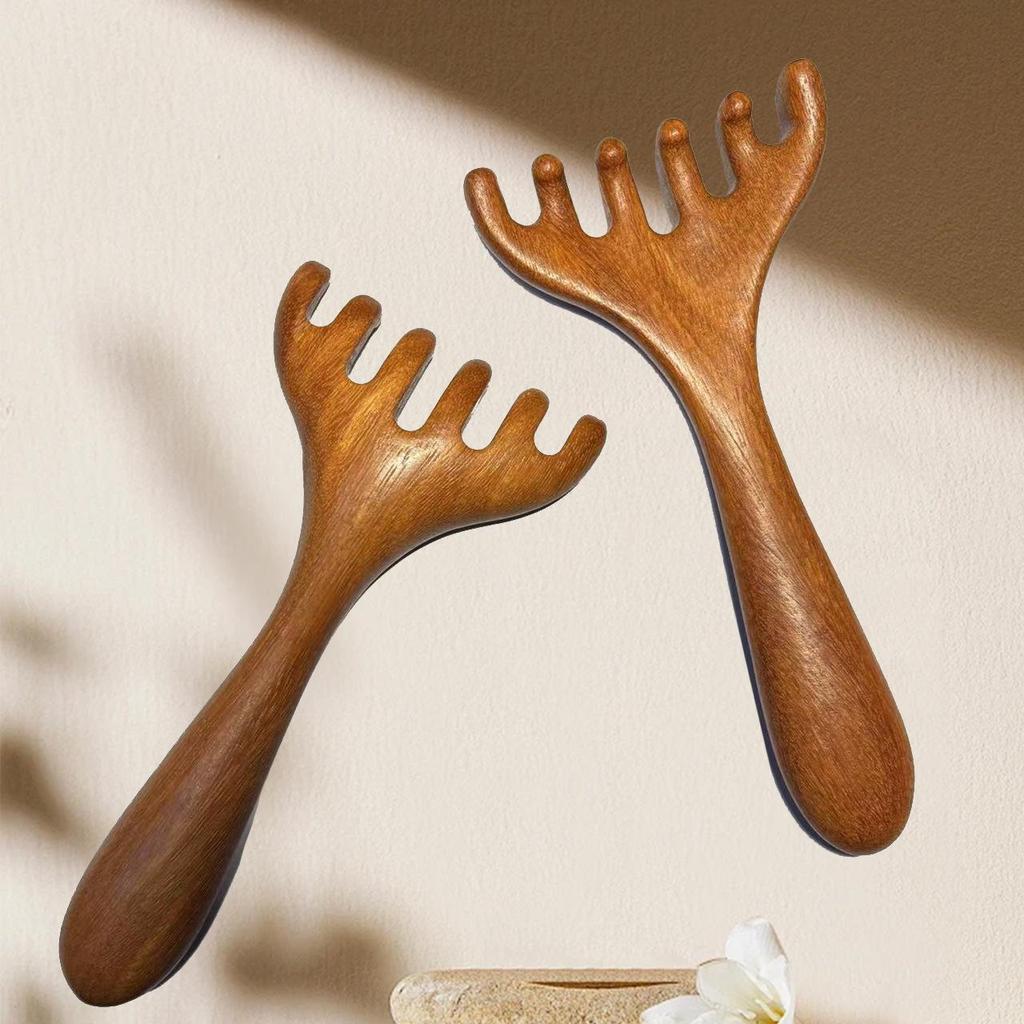 Antler Massage Comb | Scalp, Neck, Eye, and Face Gua Sha & Scraper with Five-Claw Design