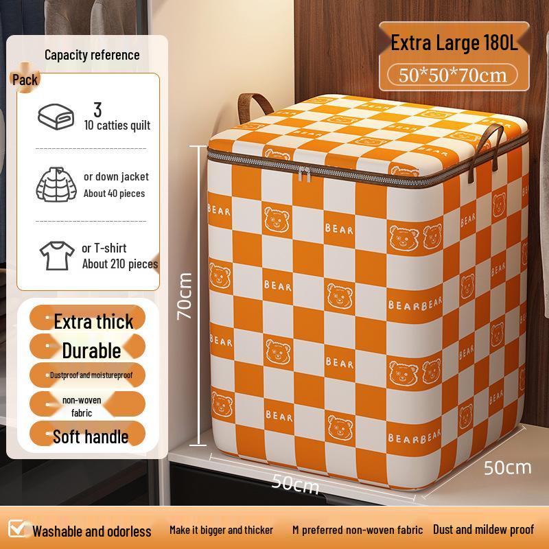 Waterproof Fabric Storage Bag - Large Capacity for Quilts, Comforters, and Closet Clothes