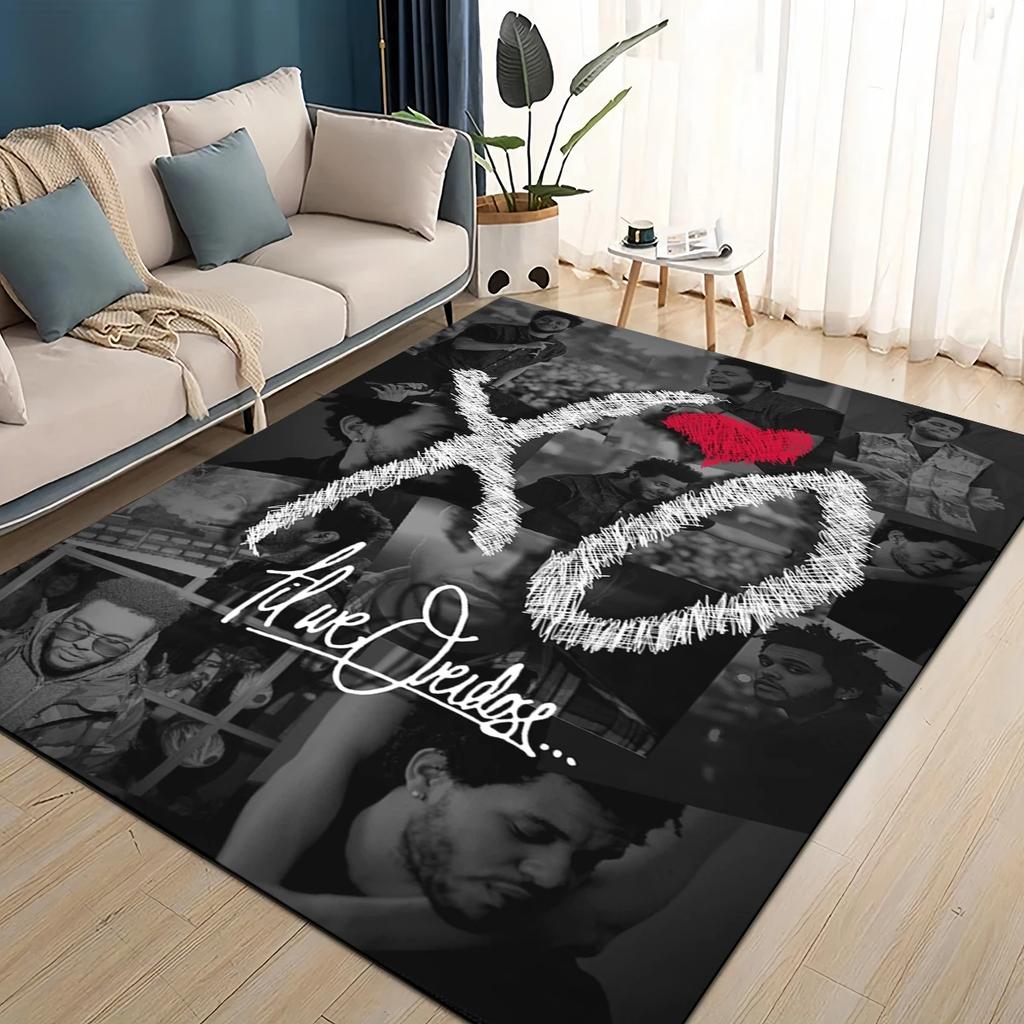 Tapis Tapis 3D THE WEEKND,XO Alternative R&B Abel Tesfaye pour Salon Chambre Maison Décoration Canapé, Tapis de Sol Antidérapant pour Enfants