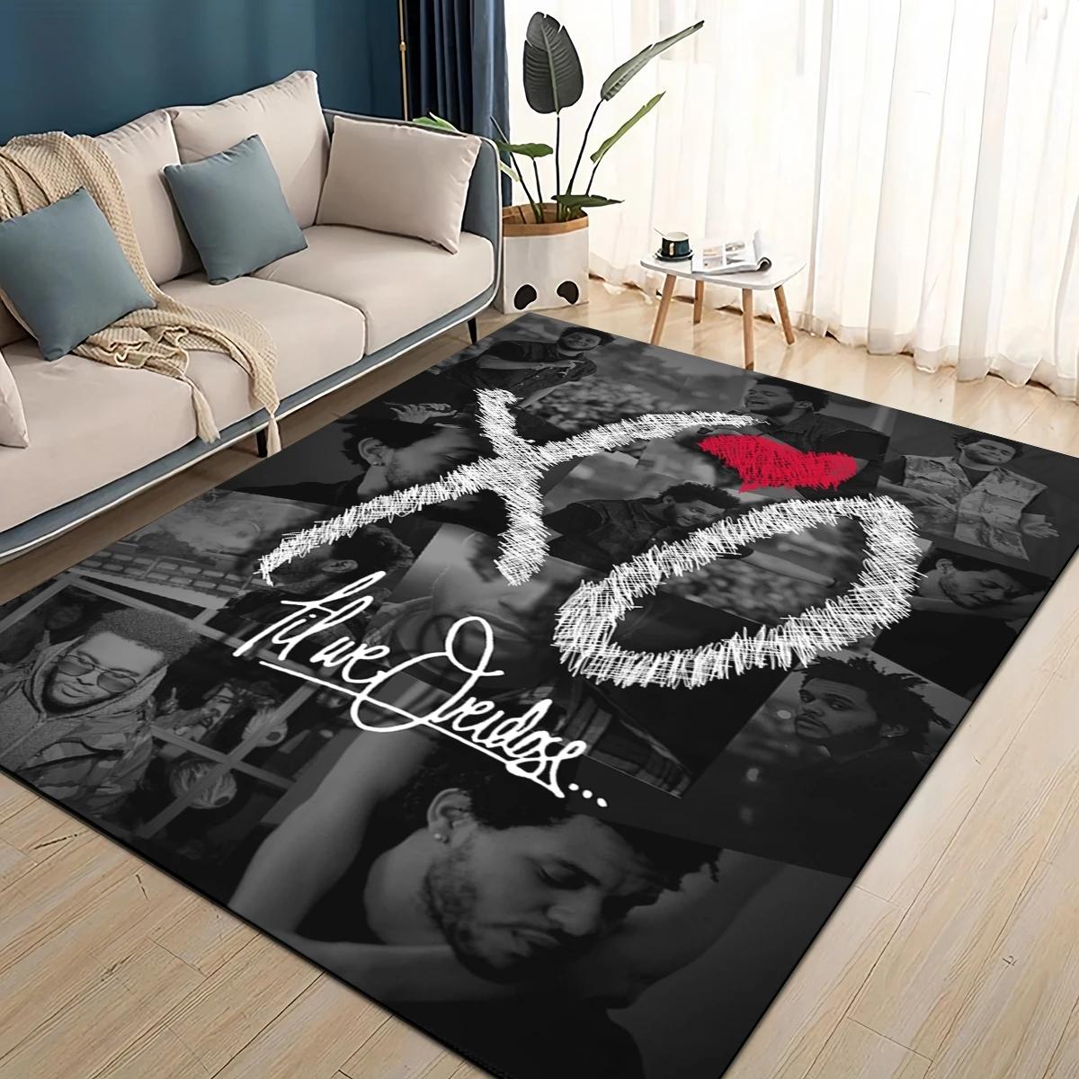 THE WEEKND,XO 3D Alternative R&B Abel Tesfaye Carpet Rug for Living Room Bedroom Home Sofa Decoration,Kids Non-slip Floor Mat 40x60cm( 15x23in )
