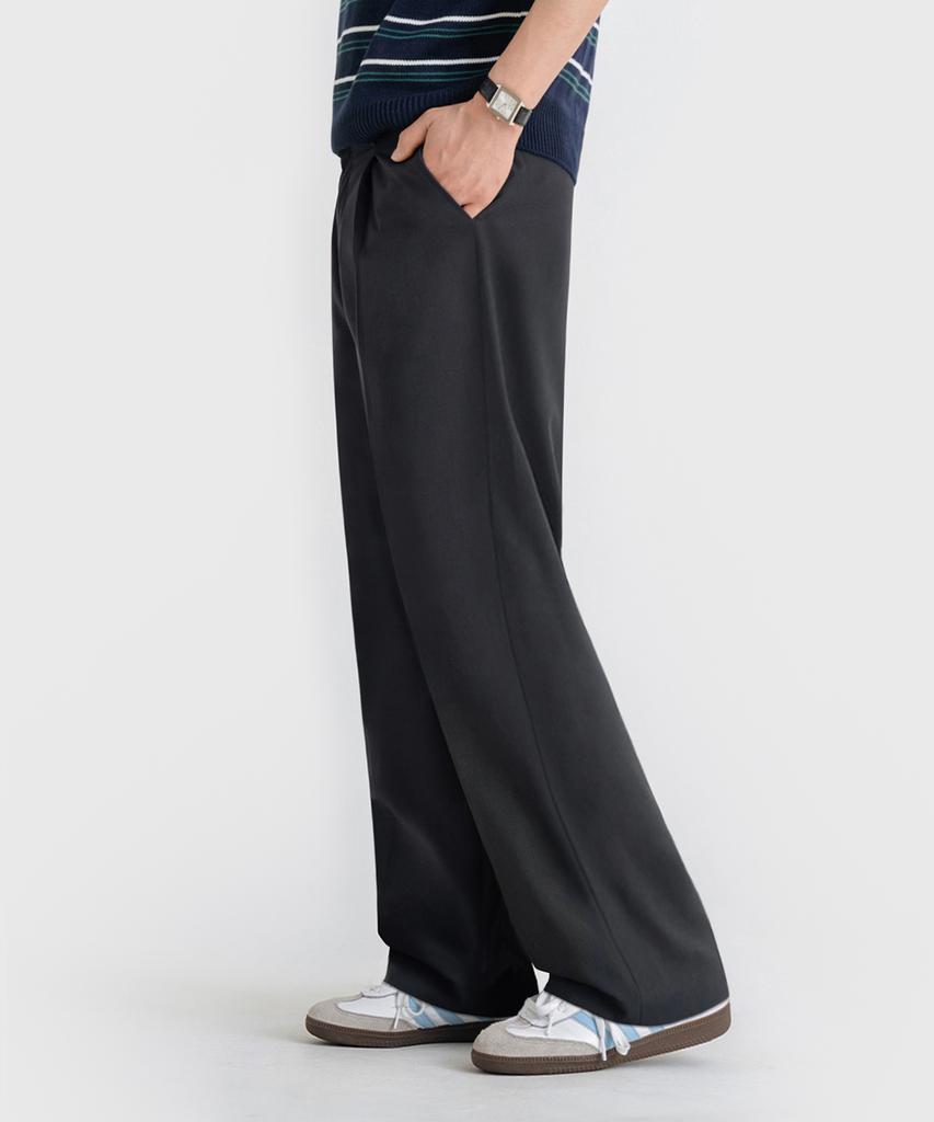 LEMAIN SECOND [2Pack] Single-Pleat Semi-Wide Hidden Elastic Waist Slacks_4 Colors (Type A)