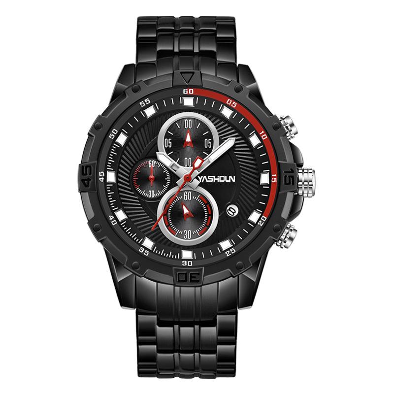 Luminous Men s Waterproof Steel Band Watch with Japanese Quartz Movement