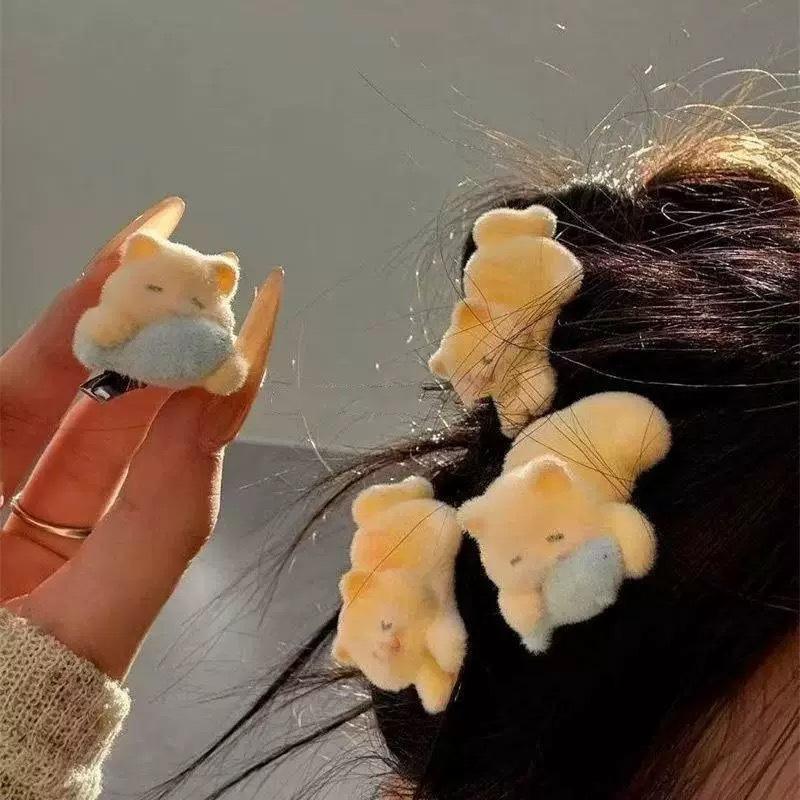 Cute Plush Kitten Hair Clip For Women Side Clip For Bangs Duckbill Clip Cartoon Hair Accessory