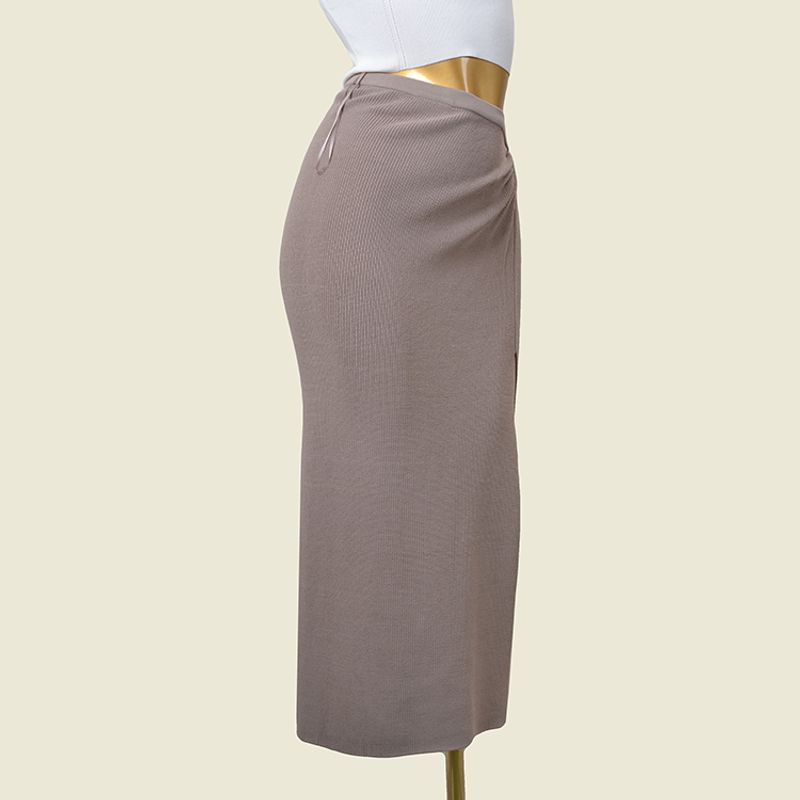 

Brand Skirt Fashion Wind Side High Slit Stylish Cut Out Export Knitting Midi Skirt Skirt XL