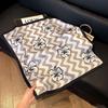 Fashion Black and White Printing Temperament Square Scarf Imitation Silk Korean Version Decorative Scarf Scarf Professional Decorative Shawl Silk Scar