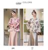Women's 2025 Spring Floral Frog Button Jacket - Round Neck, Loose Fit, Chinese National Style