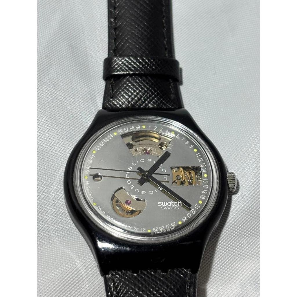Used Swatch AUTOMATIC BLACK MOTION.1991 See-through Case Back