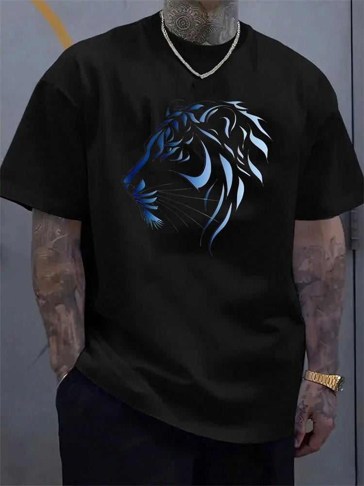 Men's Summer Crew-Neck Short-Sleeve T-Shirt Cool Black Panther Print Multi-Color Short-Sleeve Sports Fitness Short-Sleeve