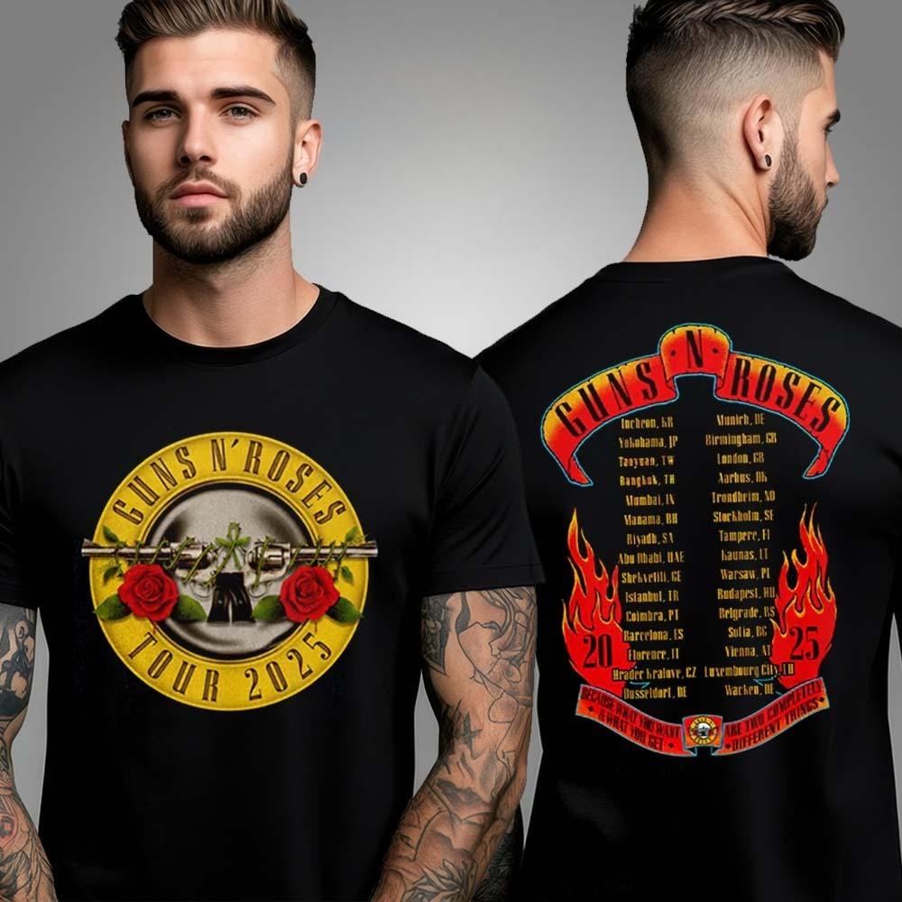 Новая летняя футболка Gun N Rose Skeletons Tour, двусторонняя, унисекс, 100% хлопок, высококачественная, роскошная, для мужчин и женщин, топ Y2k 4XL