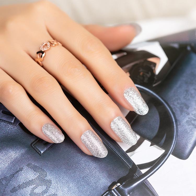 Glitter Powder Nail Polish Film Full Nail Art Sticker 20 Finger UV Nail Sticker Waterproof Nail Art Sticker