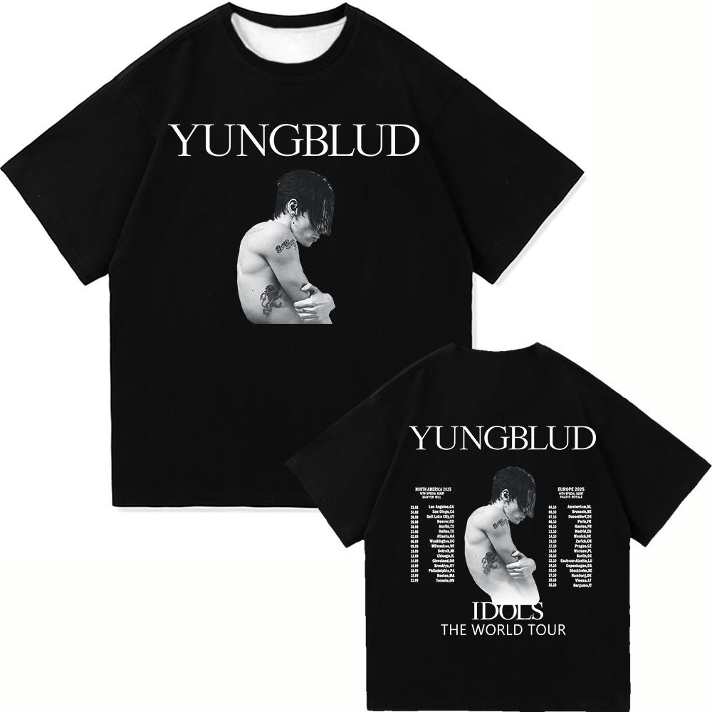 Yungblud Idols World Tour 2025 T Shirt New Fashion Men/Women Hip Hop Aesthetic Wings PUNK T-shirt Cool Tees Shirts