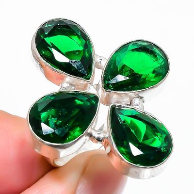 Chrome Diopside Gemstone 925 Sterling Silver Jewelry Ring Size 7.5 o7P03