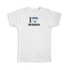 Gift T-Shirt : I Love Nicaragua Flag Heart Country Crest Nicaraguan Expat