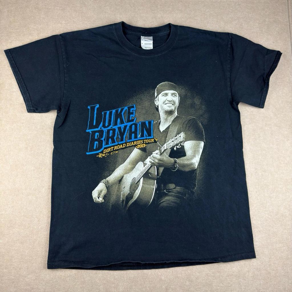 Luke Bryan Dirt Road Diaries Tour 2013 M Black Mens Country Music Concert Tee