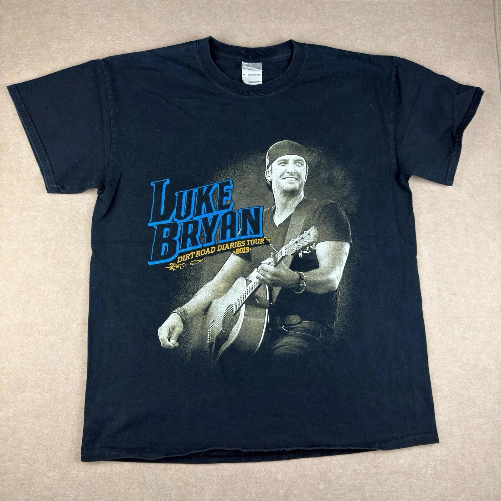 Luke Bryan Dirt Road Diaries Tour 2013 M Black Mens Country Music Concert Tee 2XL