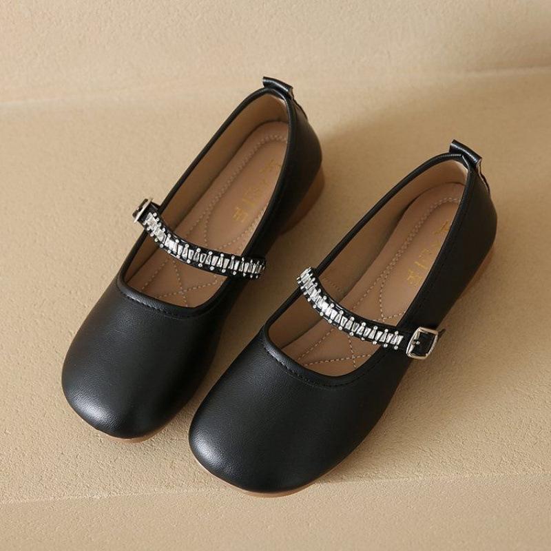 

French rhinestone thick heel Mary Jane single shoes women s 2025 autumn and summer new small leather shoes with skirts, beautiful evening shoes 35 чёрный