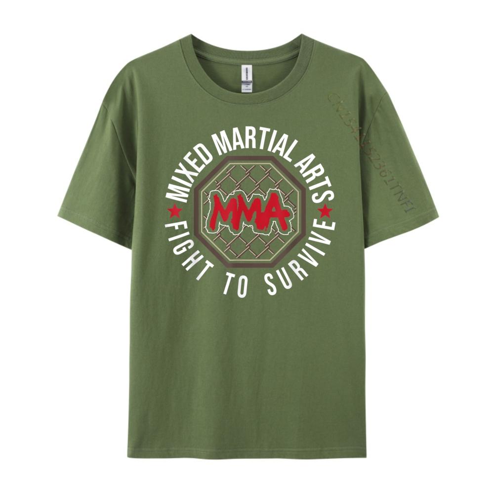 Fight To Survive Mixed Martial Arts Mma Bjj Cage Fighting Graphic T Shirts Men Oversized Long Sleeve TShirt 4TH of July