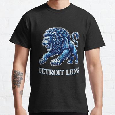 Men Fashion Casual Short Sleeves DETROIT LIONS Tops Aesthetic Vintage Oversized T-shirts